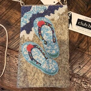 Beaded Metallic Gold Clutch Wristlet and phone holder